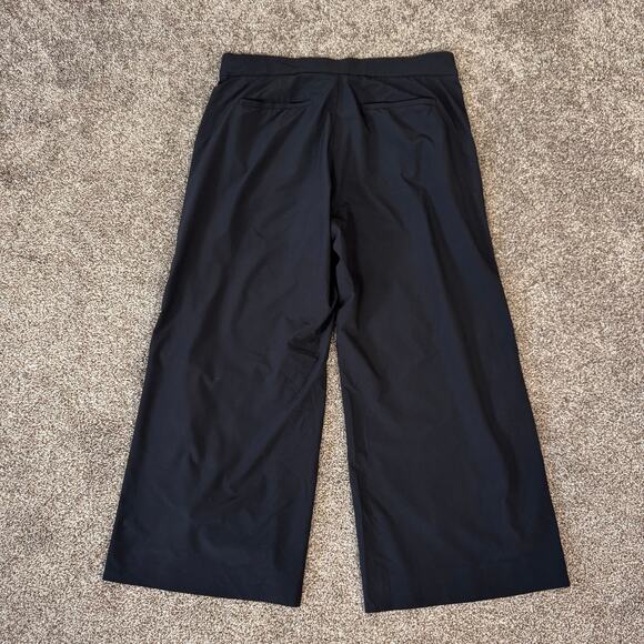Athleta Women's Size 10 Tribeca Crop Wide Leg Snap Hem Pants Casual Travel - Picture 4 of 11